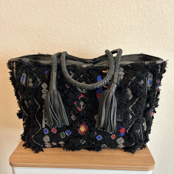 Anthropologie ibBan Jacktote Carpet Beaded Bag